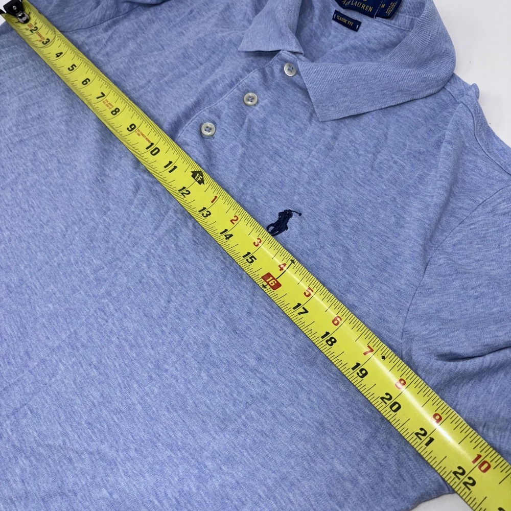 Polo Ralph Lauren Men's M Classic Fit Polo Shirt Blue Heather Short Sleeve Pony - Picture 3 of 6